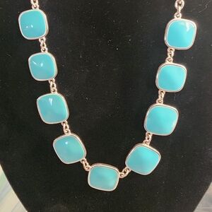 Turquoise Silvertone Necklace